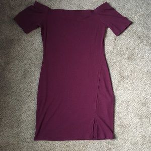 Off the shoulder slit dress